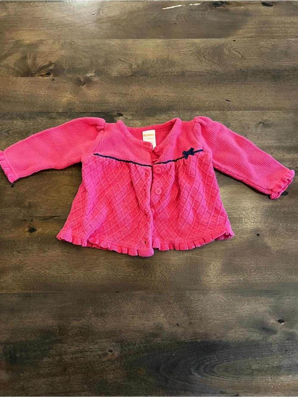 Gymboree Baby Girl Pink Cable Knit Cardigan Sweater 6-12 Months